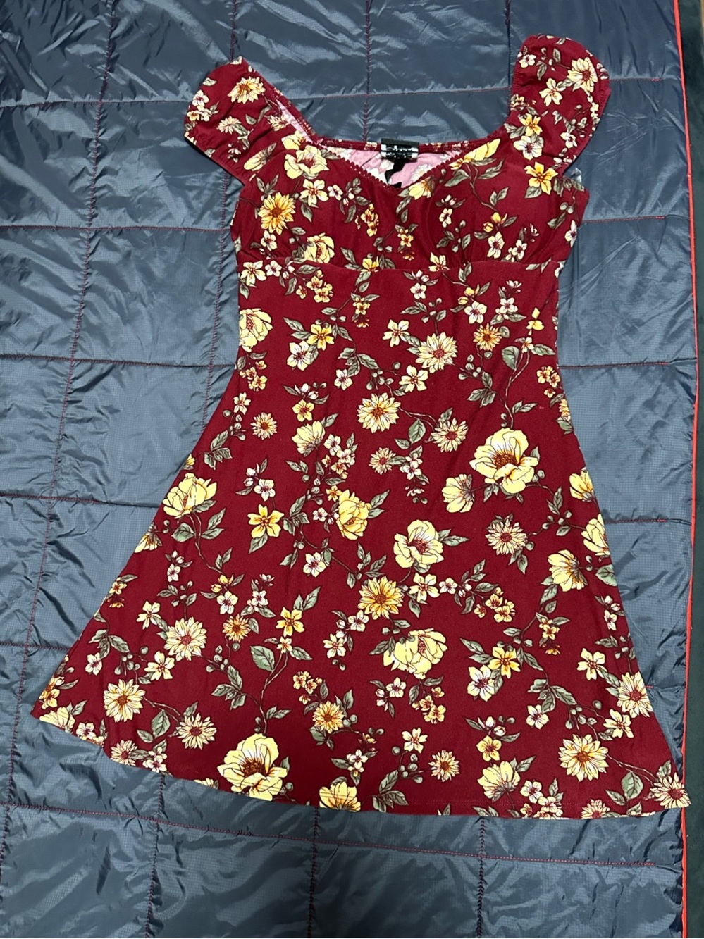 Derek Heart Burgundy Floral Mini Dress